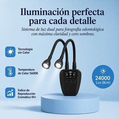 Dual LED Lighting for Dental Photography – Compatible with All Camera Models | Adjustable Brightness in 10 Levels