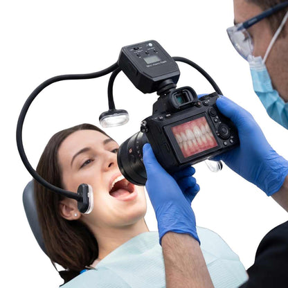 Flash Macro Dual with Two Flashes and Front Light – Compatible with Nikon, Sony, and Canon | Professional Dental Photography