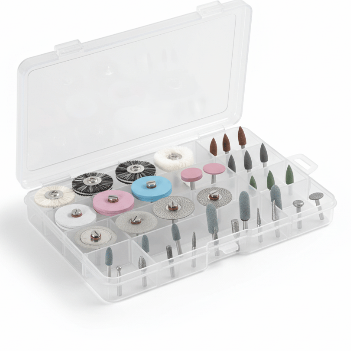 Dental Prosthesis Polishing and Finishing Kit with 38 Pieces
